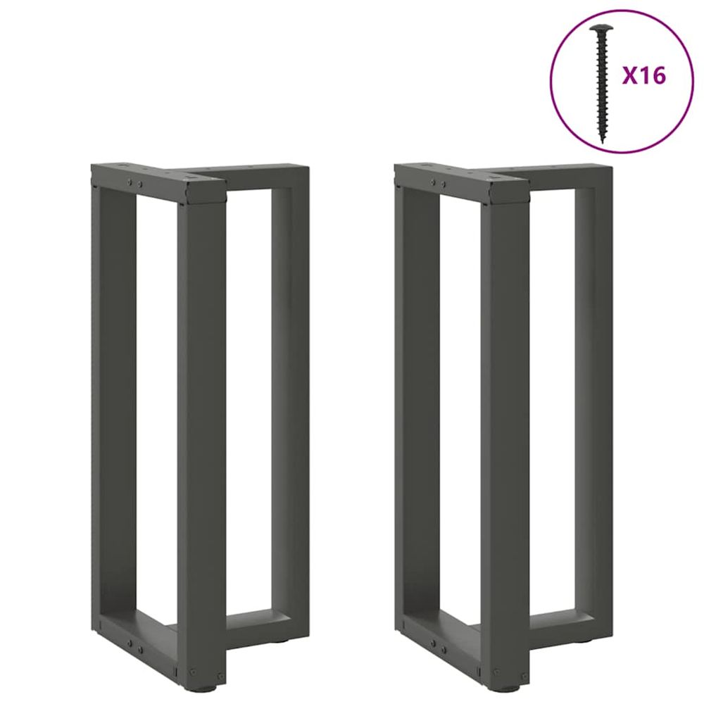 Pieds de table de bar en t, 2 pièces, anthracite, 40 x 35 x (90-91) cm, acier