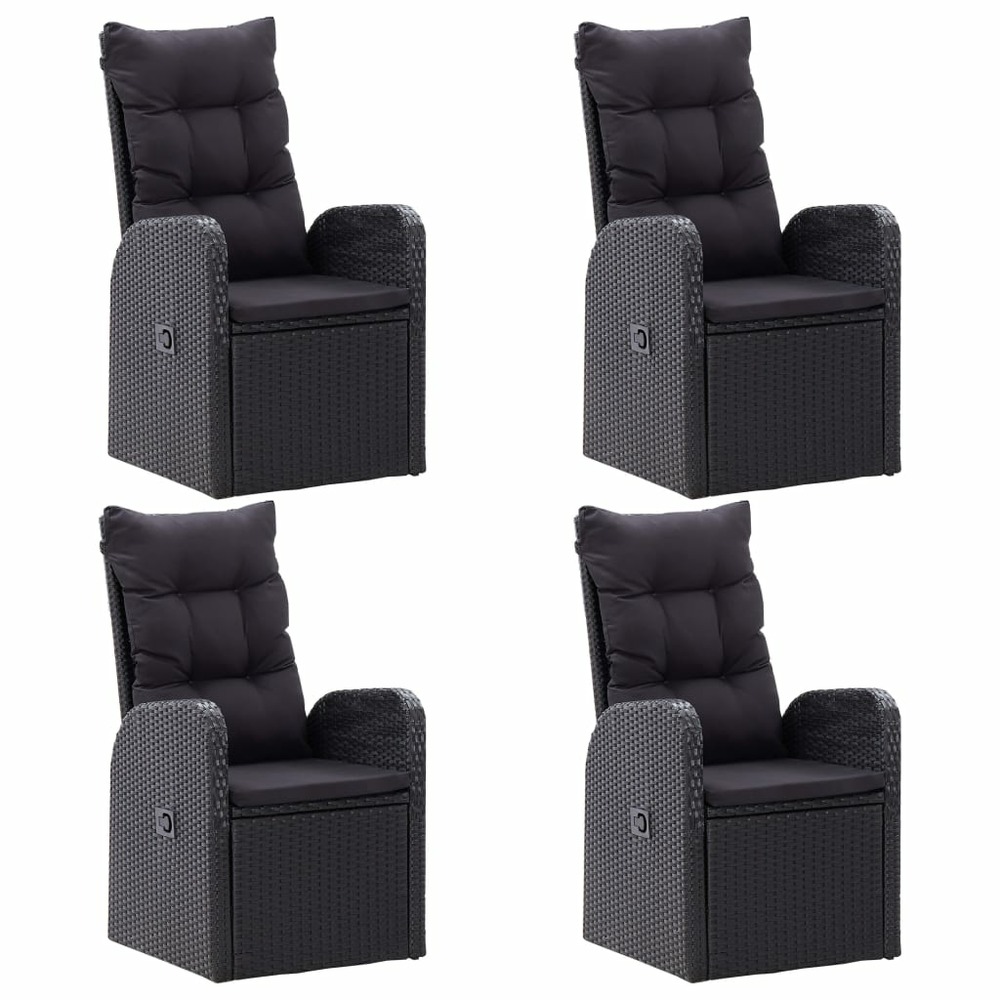 Ensemble à manger de jardin 5 pcs noir