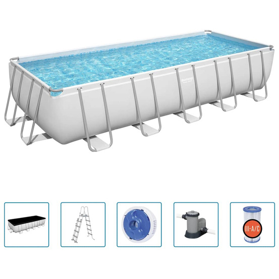 Piscine rectangulaire hors sol power steel 19281 l