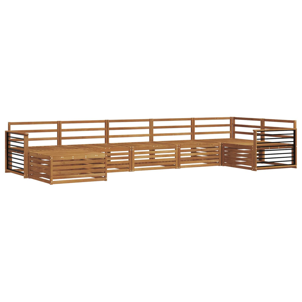 Ensembles de canapés 7 pcs naturel bois d'acacia massif