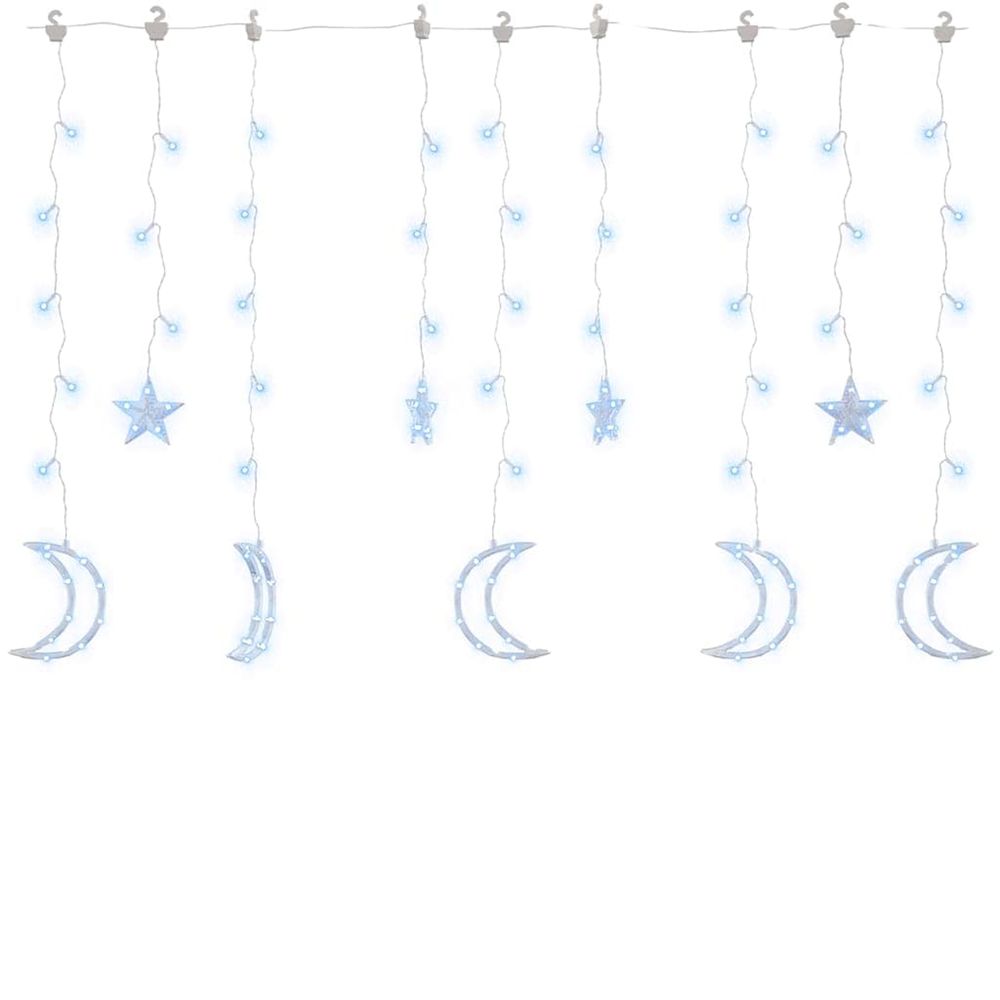 Guirlande lumineuse étoile et lune avec télécommande 138 led