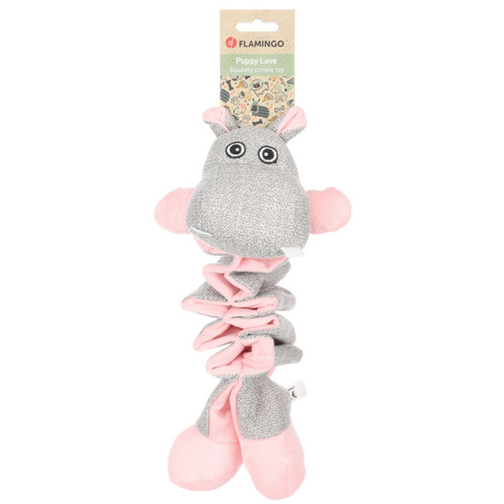 Jeux hippopotame rose filsy 34 cm pour chiot