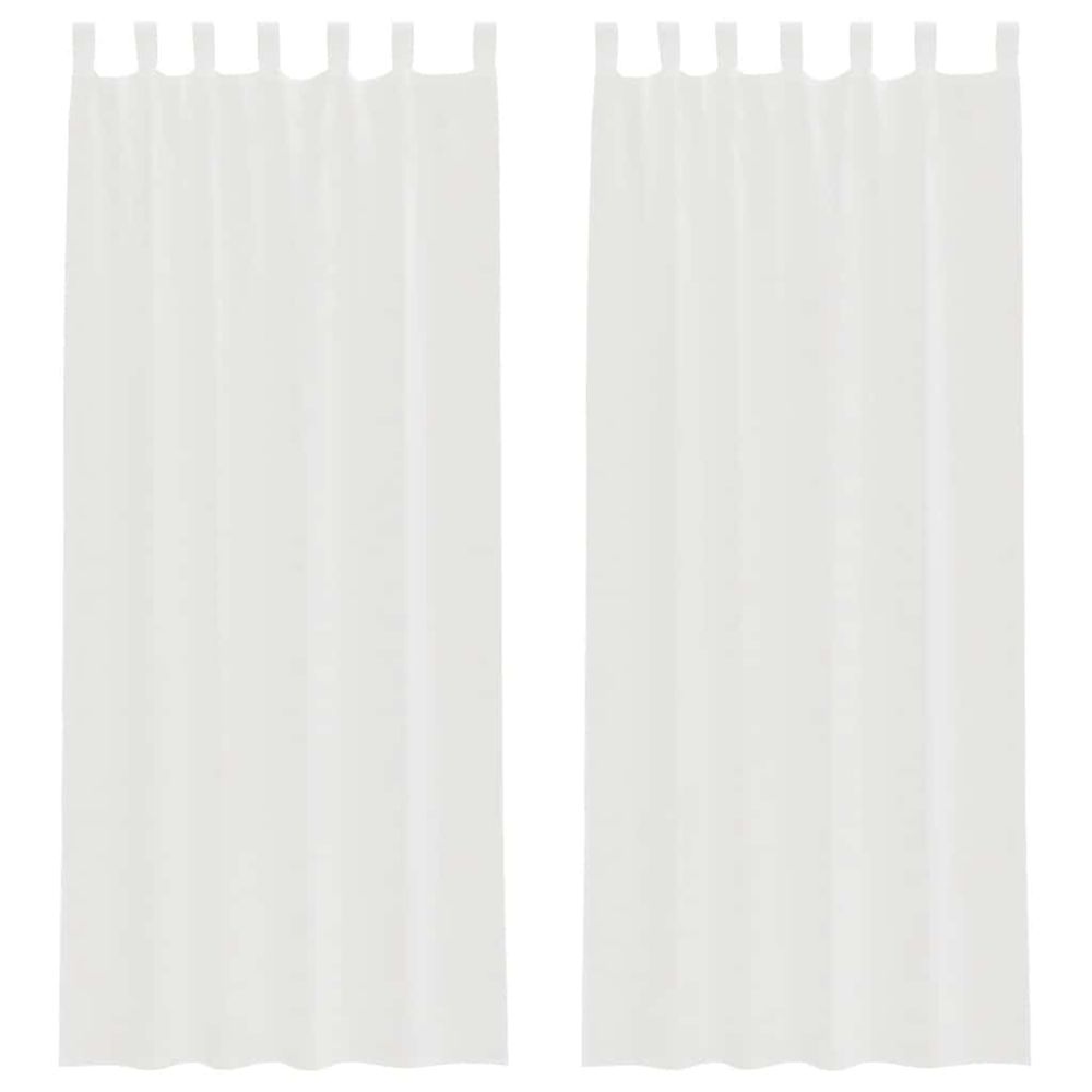 Rideaux en voile avec boucles 2 pcs blanc 140x260 cm