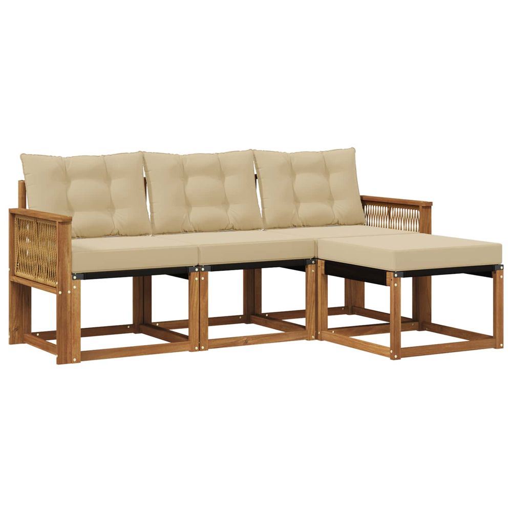 Ensemble de canapés d'extérieur 4 pc naturel et beige