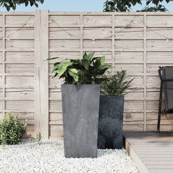 Jardinière et intérieur amovible gris 21/49 l pp aspect béton