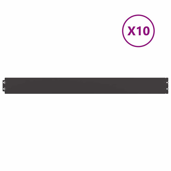 Bordures de pelouse 10 pcs noir 10x103 cm acier laminé à froid