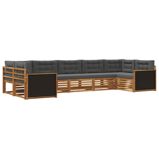 Ensemble de canapés d'extérieur 7 pcs naturel et anthracite