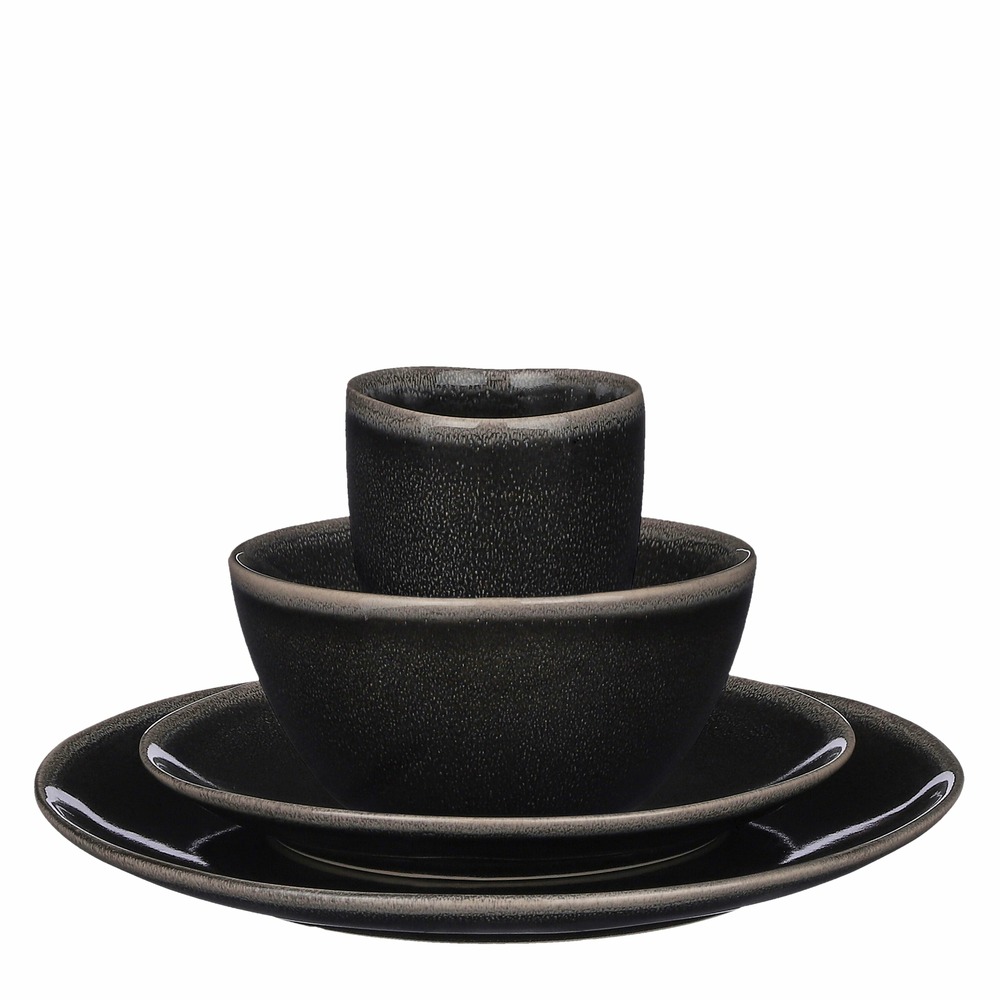 Mica decorations tabo service de table 4 personnes - céramique - noir