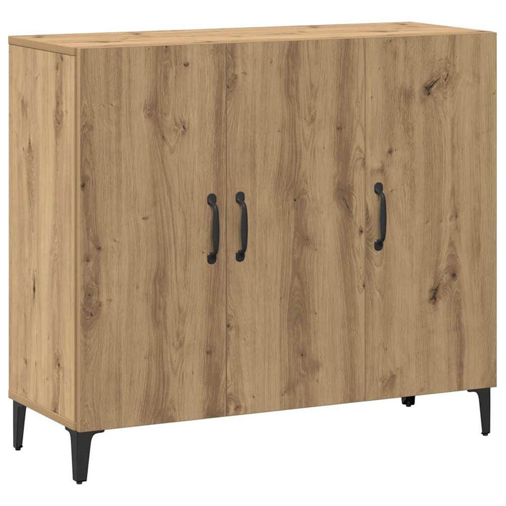 Buffet chêne artisanal 90x34x80 cm bois d'ingénierie