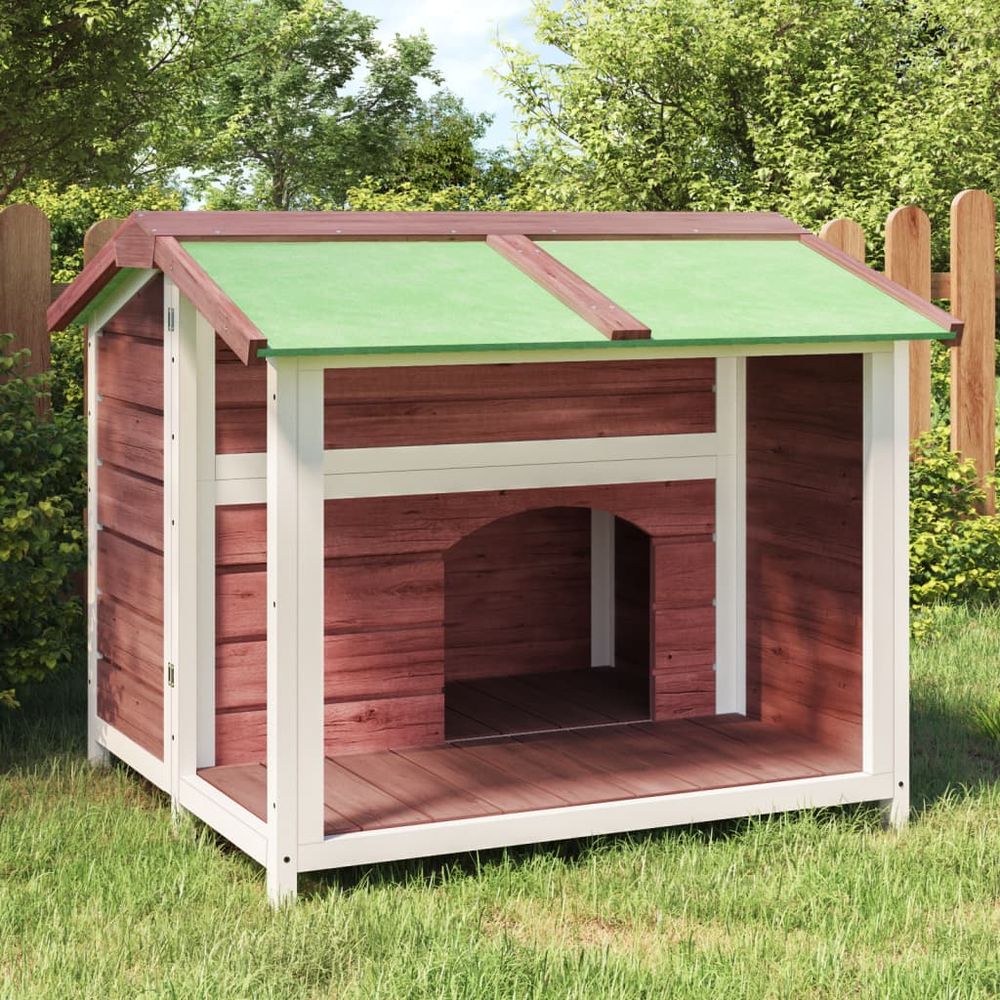 Niche extérieure bois pin massif pour chiens refuge confortable 96x87cm moka