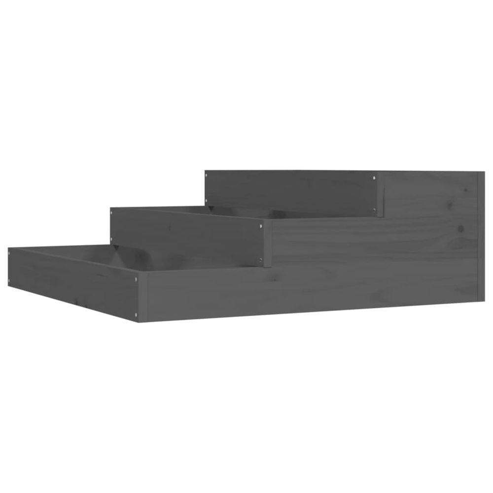 Jardinière d'extérieur gris 78x78x27 cm bois massif de pin