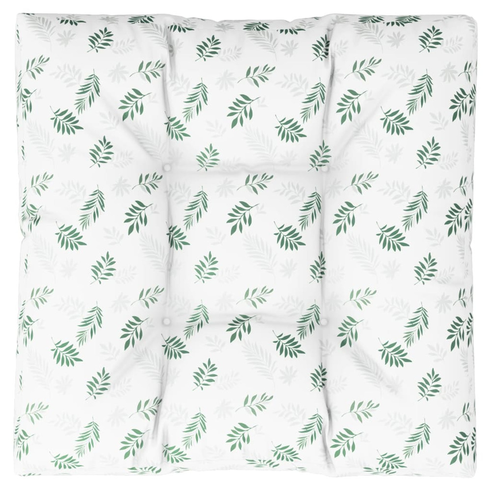 Coussin de palette motif de feuilles 80x80x12 cm tissu