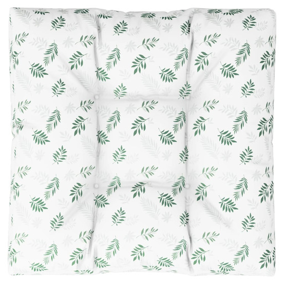 Coussin de palette motif de feuilles 80x80x12 cm tissu