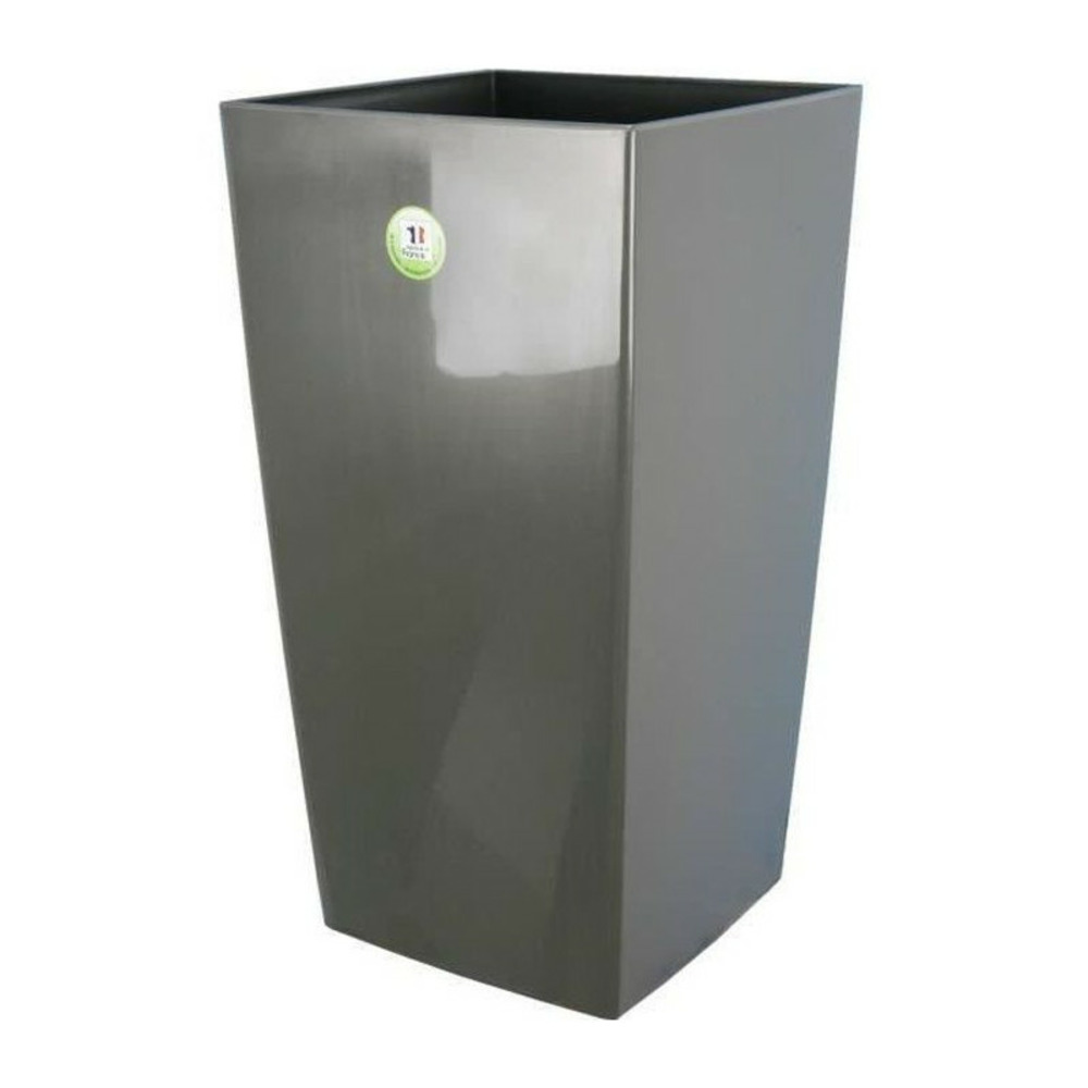 Riviera pot de fleurs nuance -carre - 29 x 29 x h 52 cm - 32.6 l - gris paillete