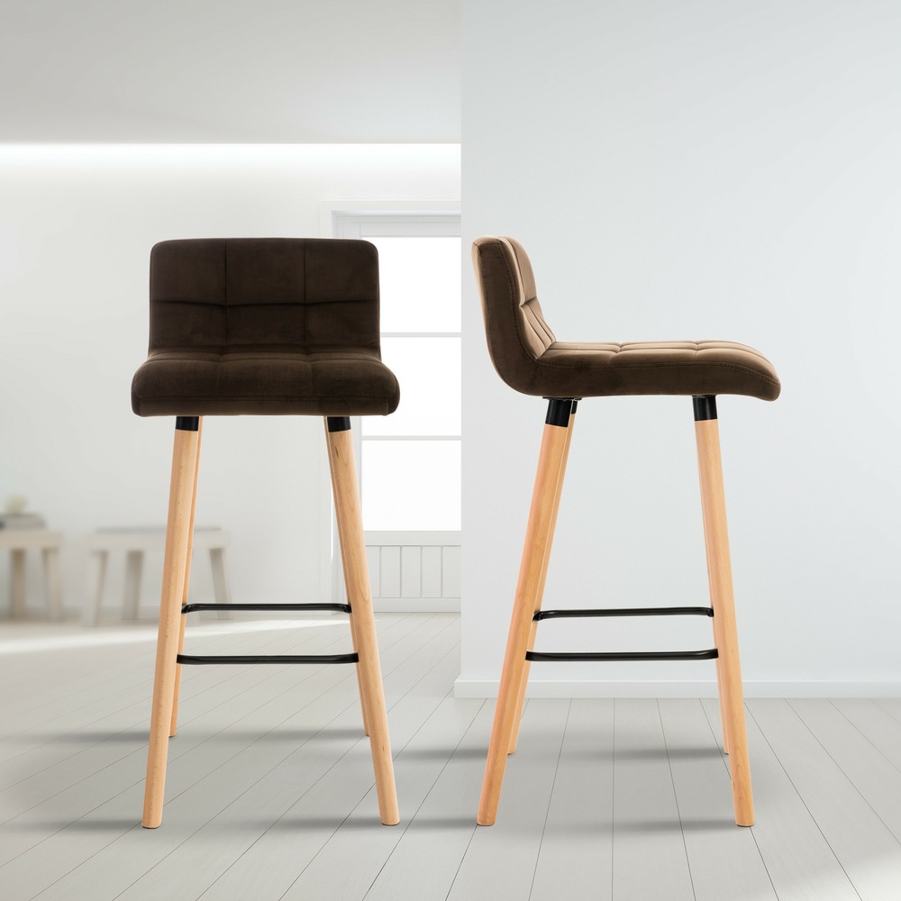 Lot de 2 tabourets de bar lincoln velours