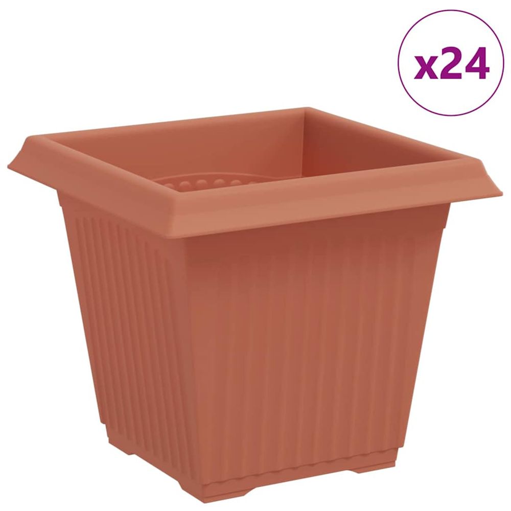 Pot de fleurs carré 24 pc rouge brique 16 x 16 x 14 cm