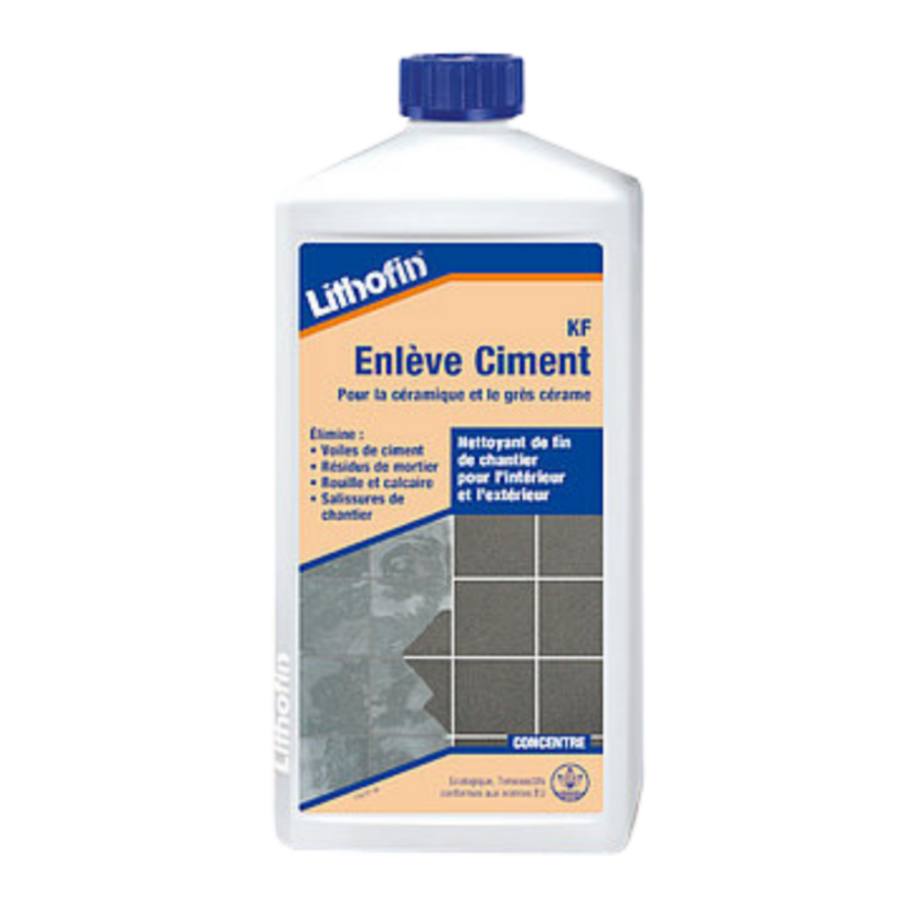 Lithofin kf enleve ciment 1l - nettoyant de fin de chantier carrelage 1l