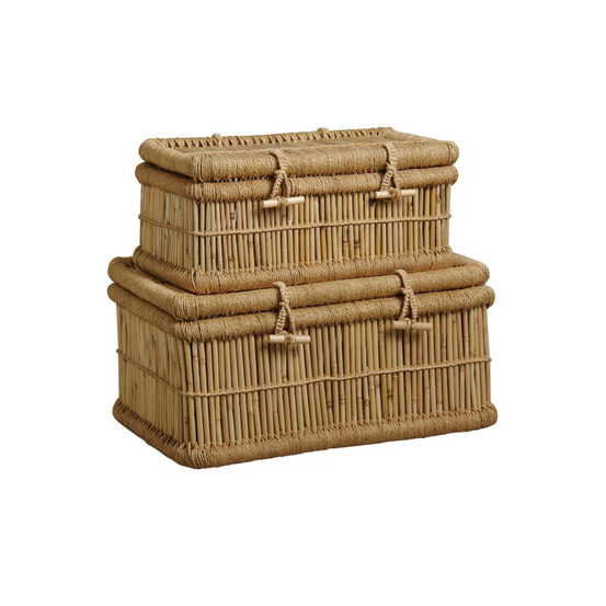 Malles en roseau naturel (lot de 2)