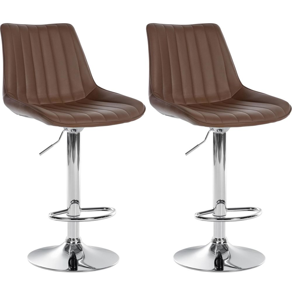 Lot de 2 tabourets de bar toni simili cuir chromé