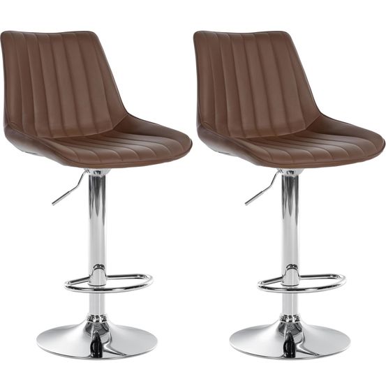 Lot de 2 tabourets de bar toni simili cuir chromé