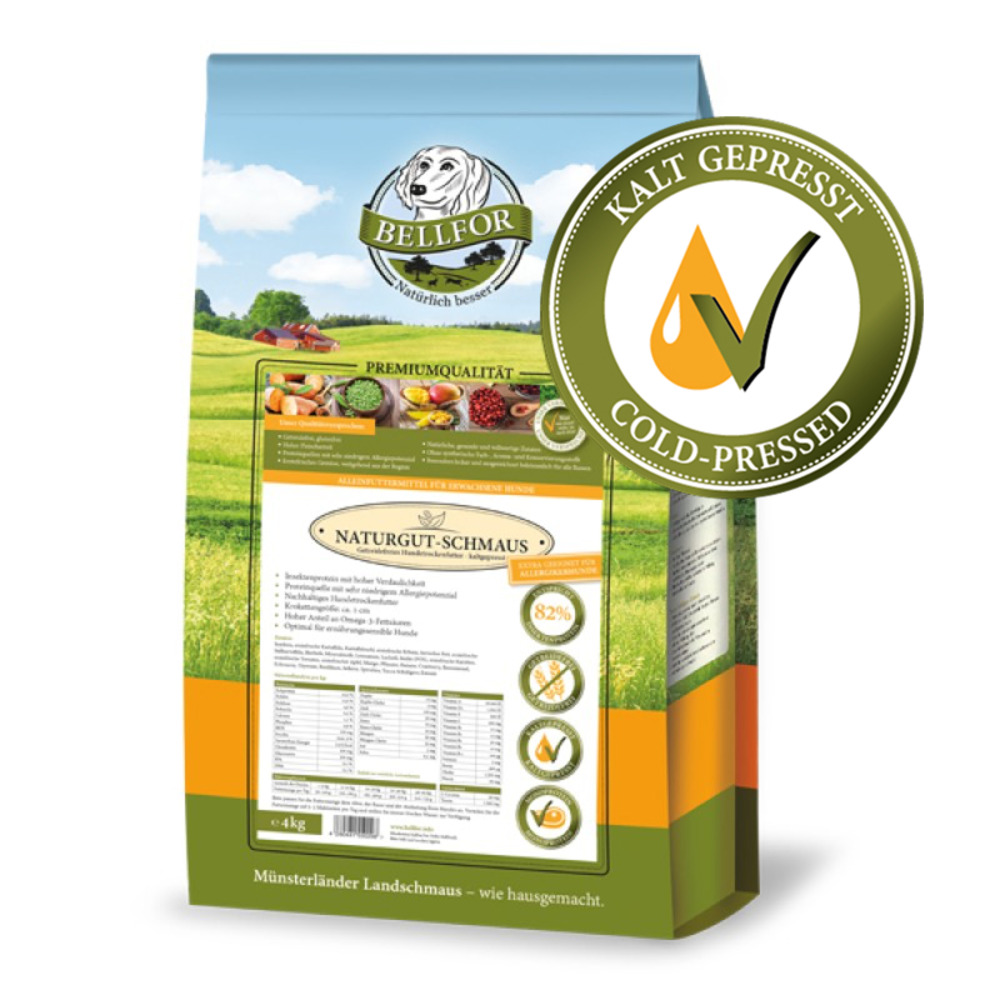 Сroquettes pressés à froid hypoallergénique avec insectes - naturgut-schmaus - 4 kg