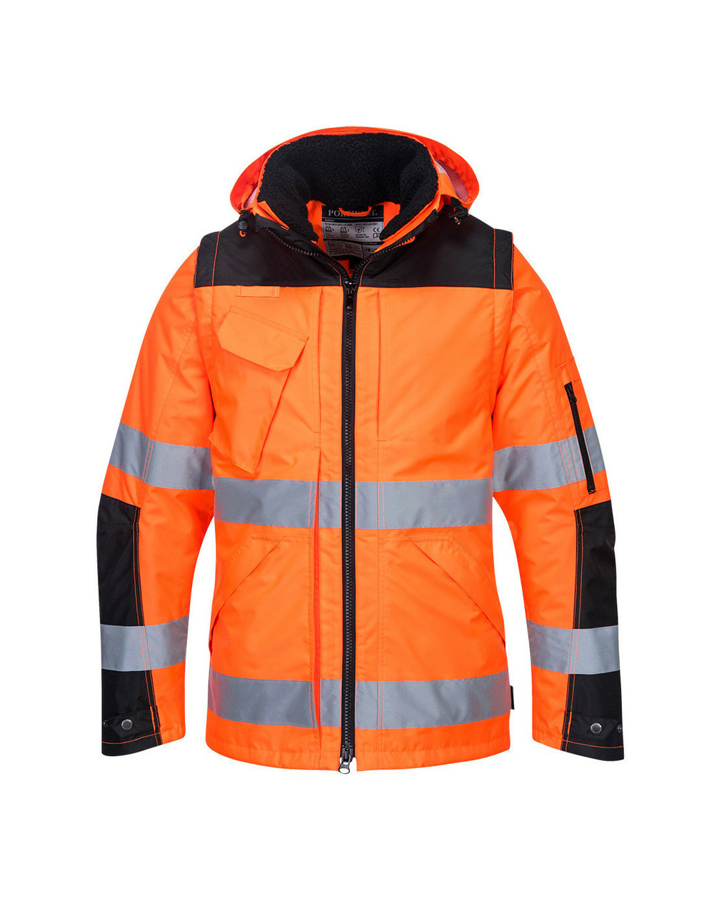 Blouson 3-en-1 pro hi-vis couleur : orange/noir taille l - portwest