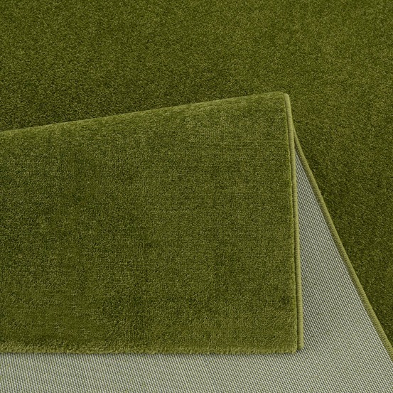 Tapis open space 140x200 tissé vert rectangle motif uni nossa