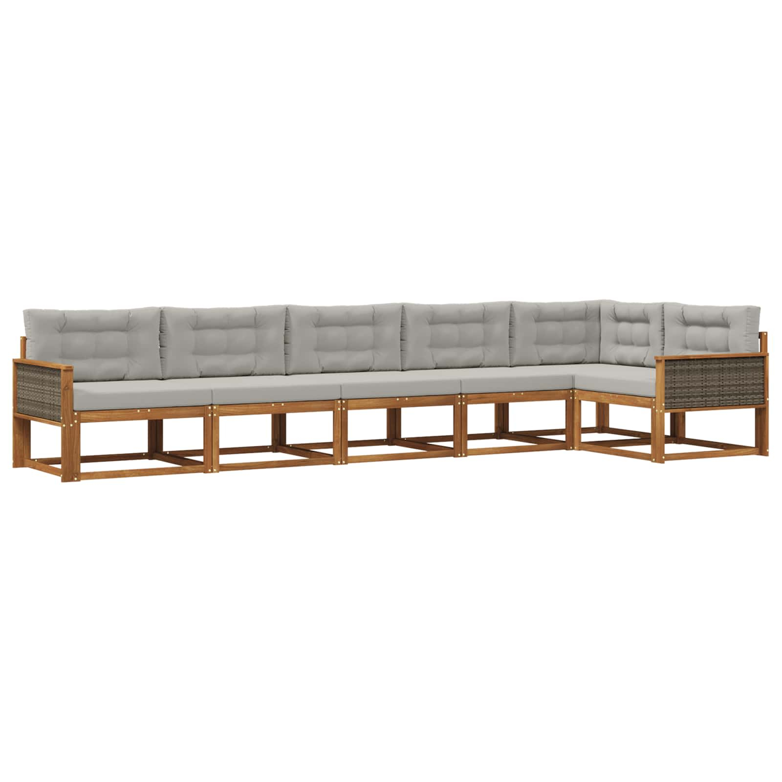 Ensemble de canapés d'extérieur 6 pcs naturel et gris clair