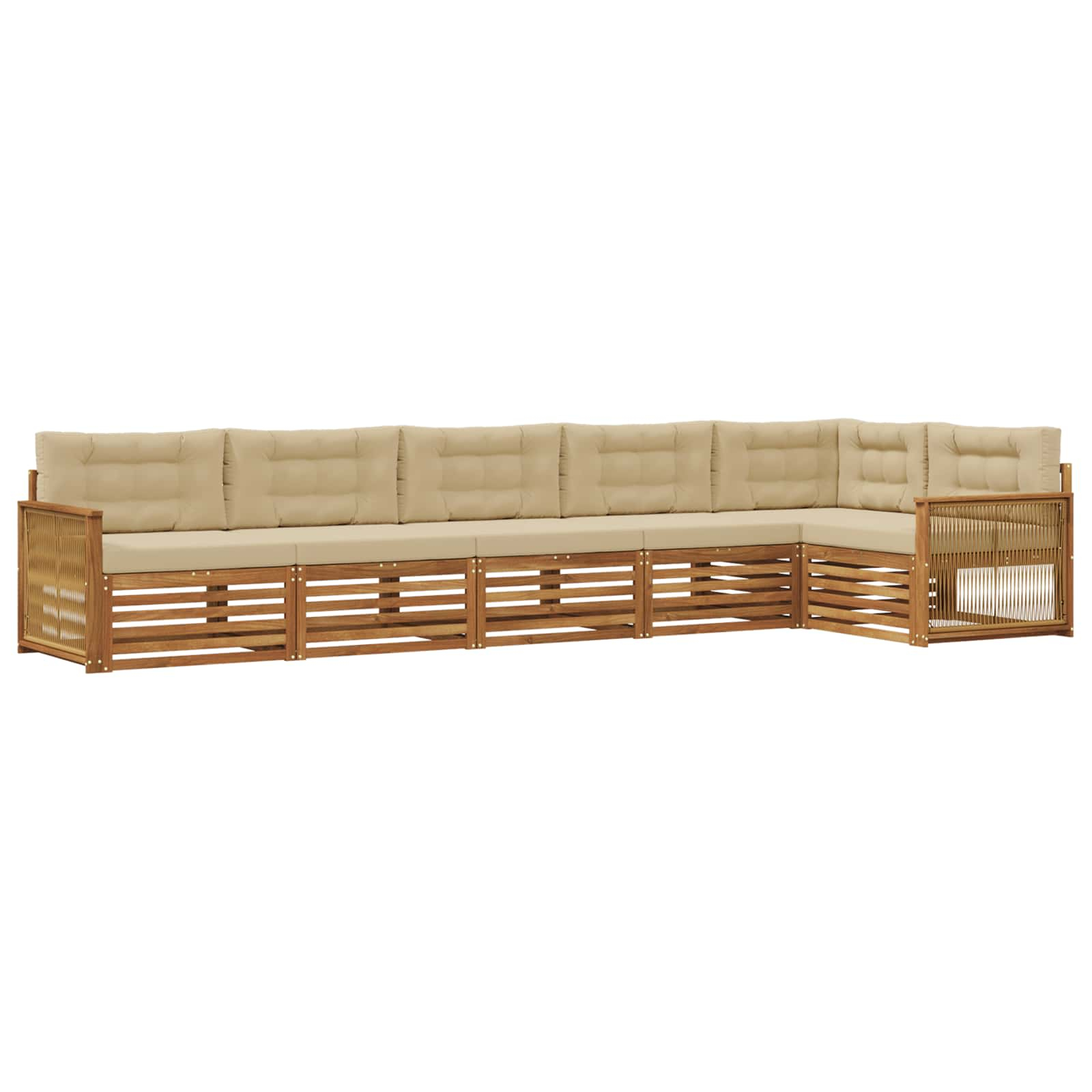 Ensemble de canapés d'extérieur 6 pcs naturel et beige