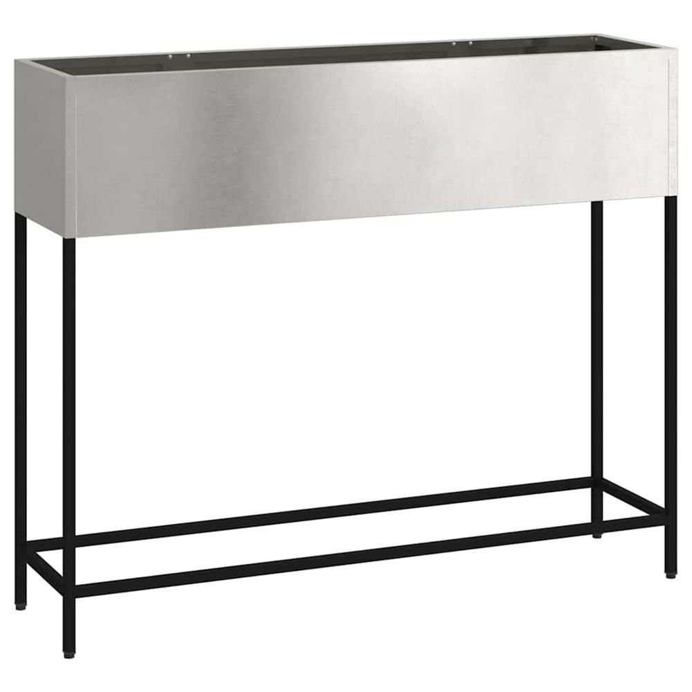 Bac de jardin surélevé argent 100 x 26 x 82 cm acier inoxydable