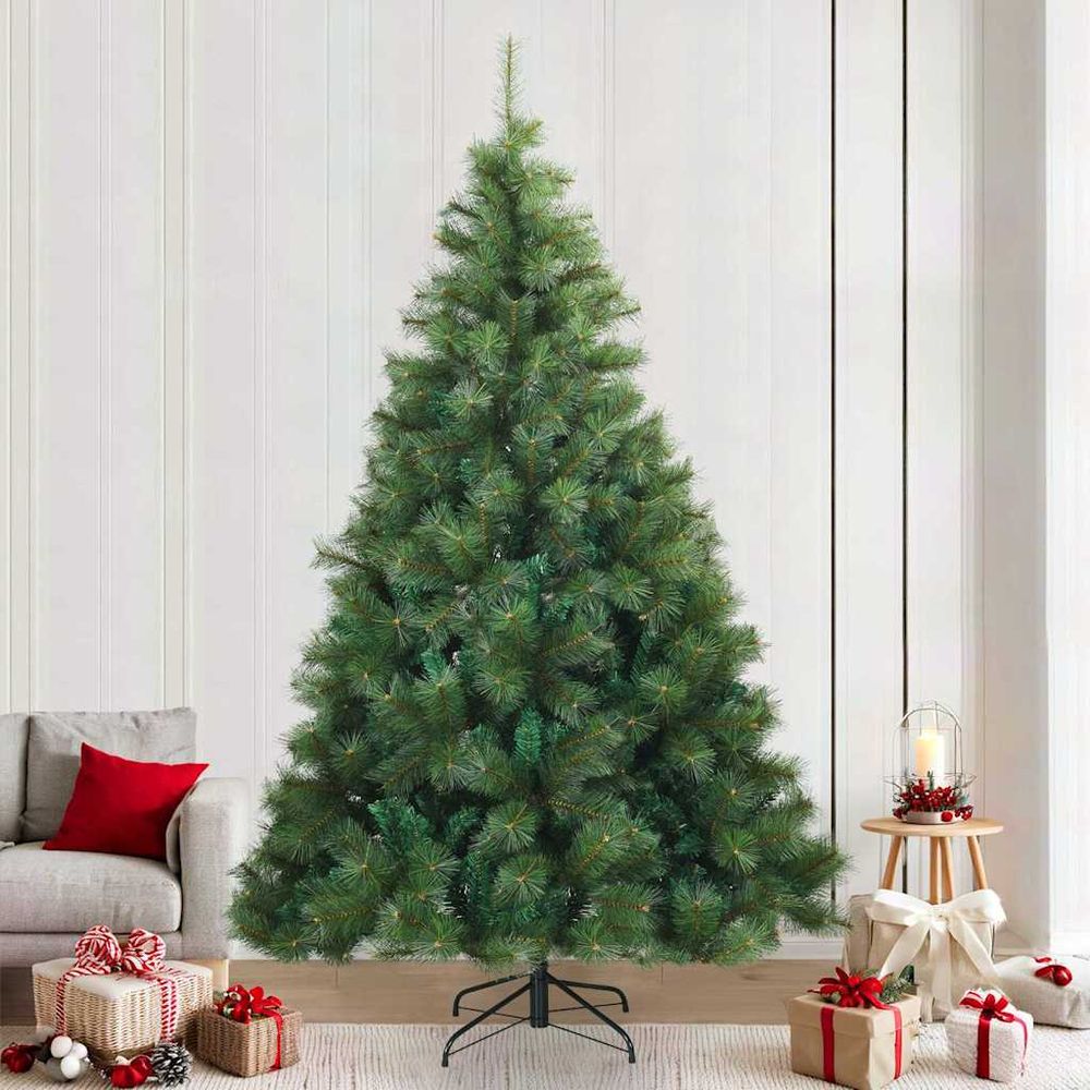 Sapin de noël artificiel pvc et acier à montage facile pour fêtes vert 240 cm