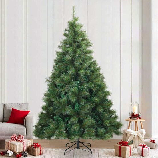 Sapin de noël artificiel pvc et acier à montage facile pour fêtes vert 240 cm