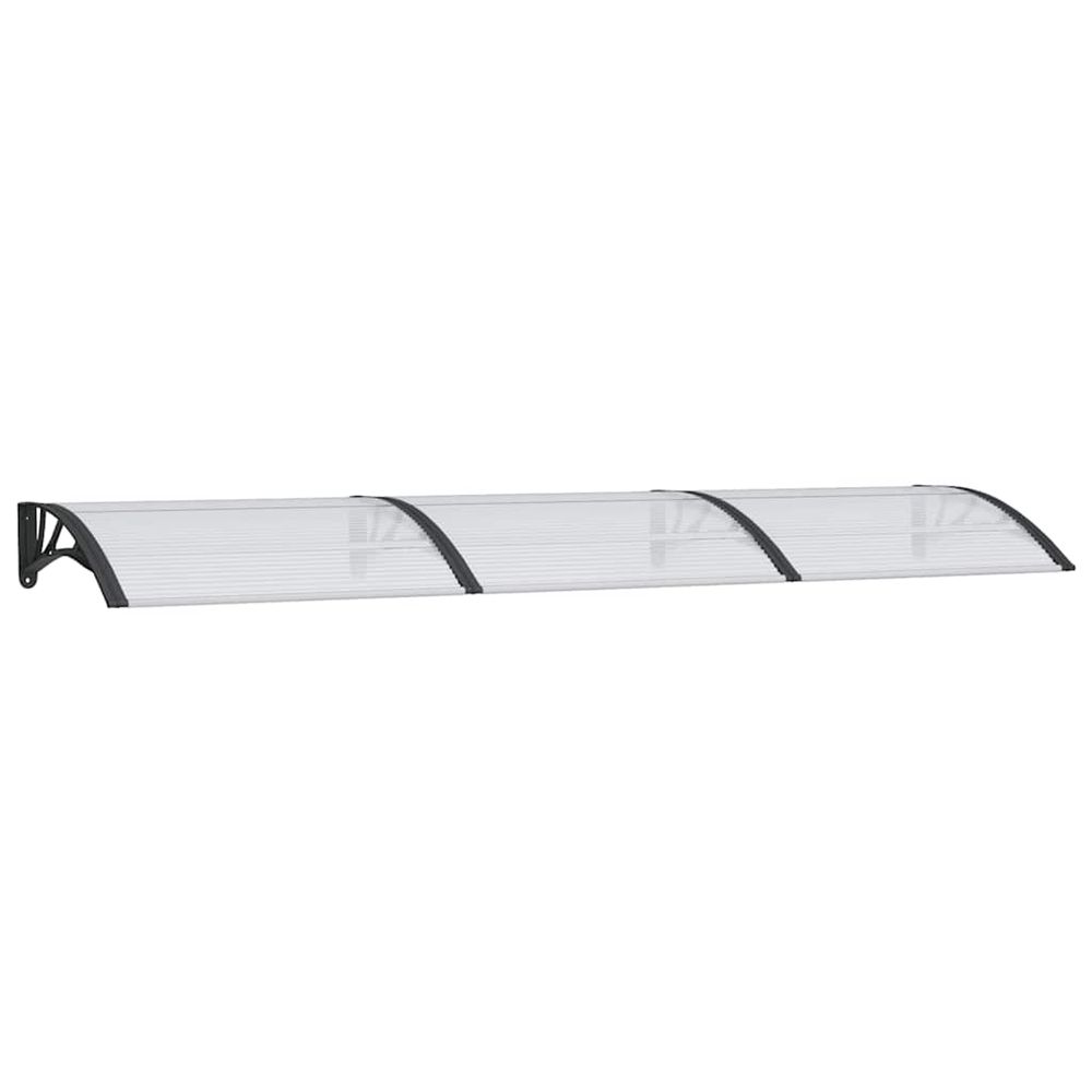 Auvent de porte noir et transparent 300x75 cm polycarbonate