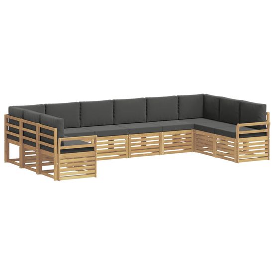 Ensemble de canapés d'extérieur 10 pc blanc et anthracite