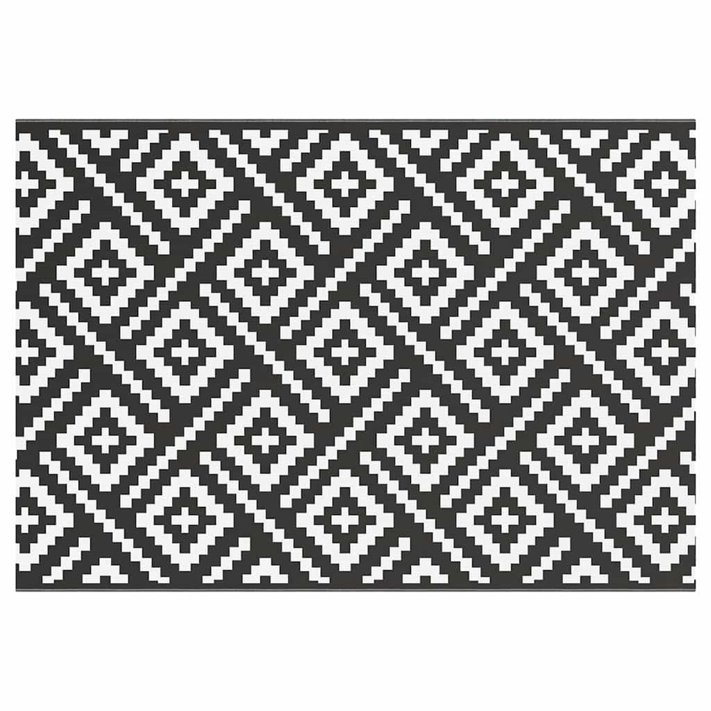 Tapis d'extérieur arakil blanc et noir 160x230 cm pp