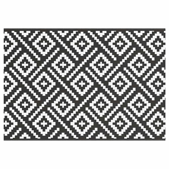 Tapis d'extérieur arakil blanc et noir 160x230 cm pp