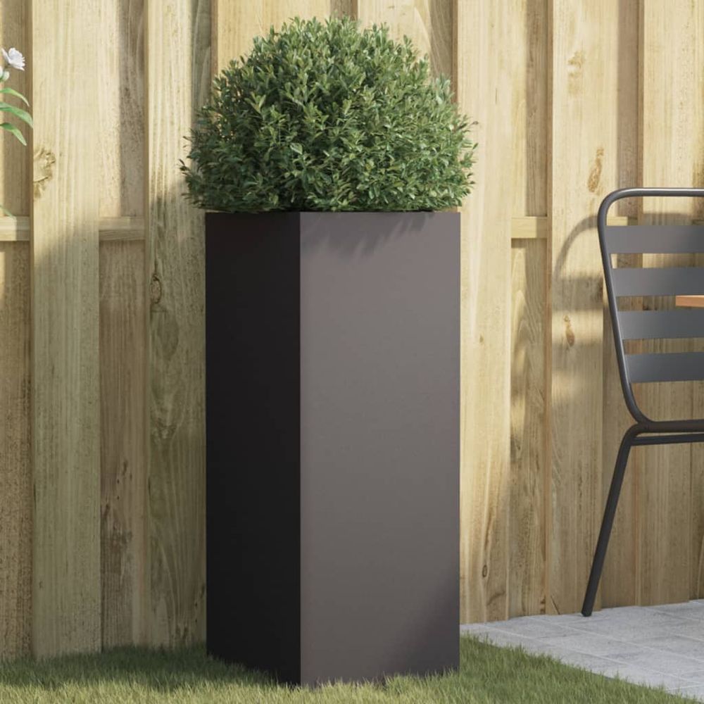 Jardinière surélevée en acier pour jardin et balcon 32x29x75 cm noir