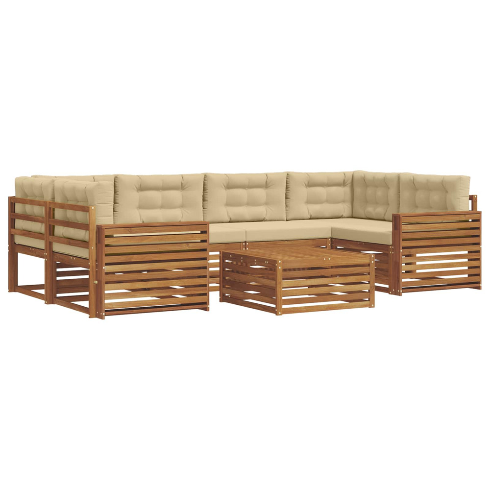 Ensemble de canapés d'extérieur 8 pcs naturel et beige