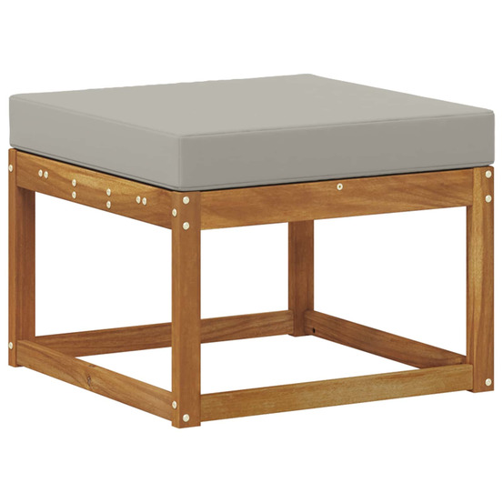 Pouf d'extérieur bois d'acacia massif naturel