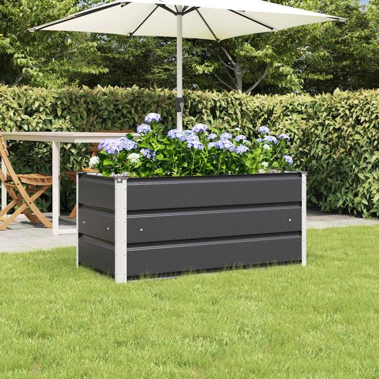 Jardinière acier galvanisé jardin terrasse bac à fleurs 100x50x45 cm anthracite