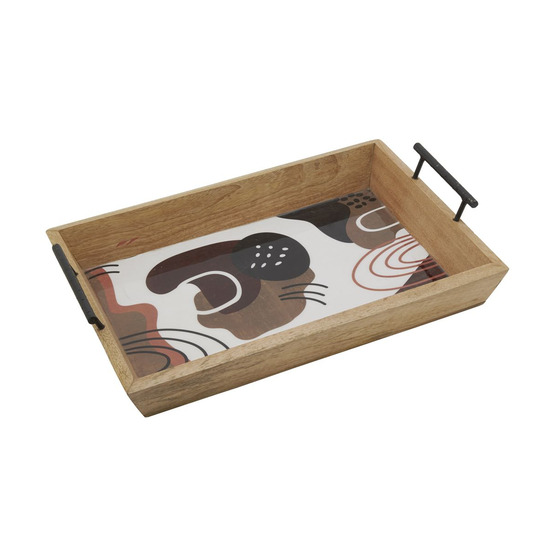 Plateau arty en manguier et résine