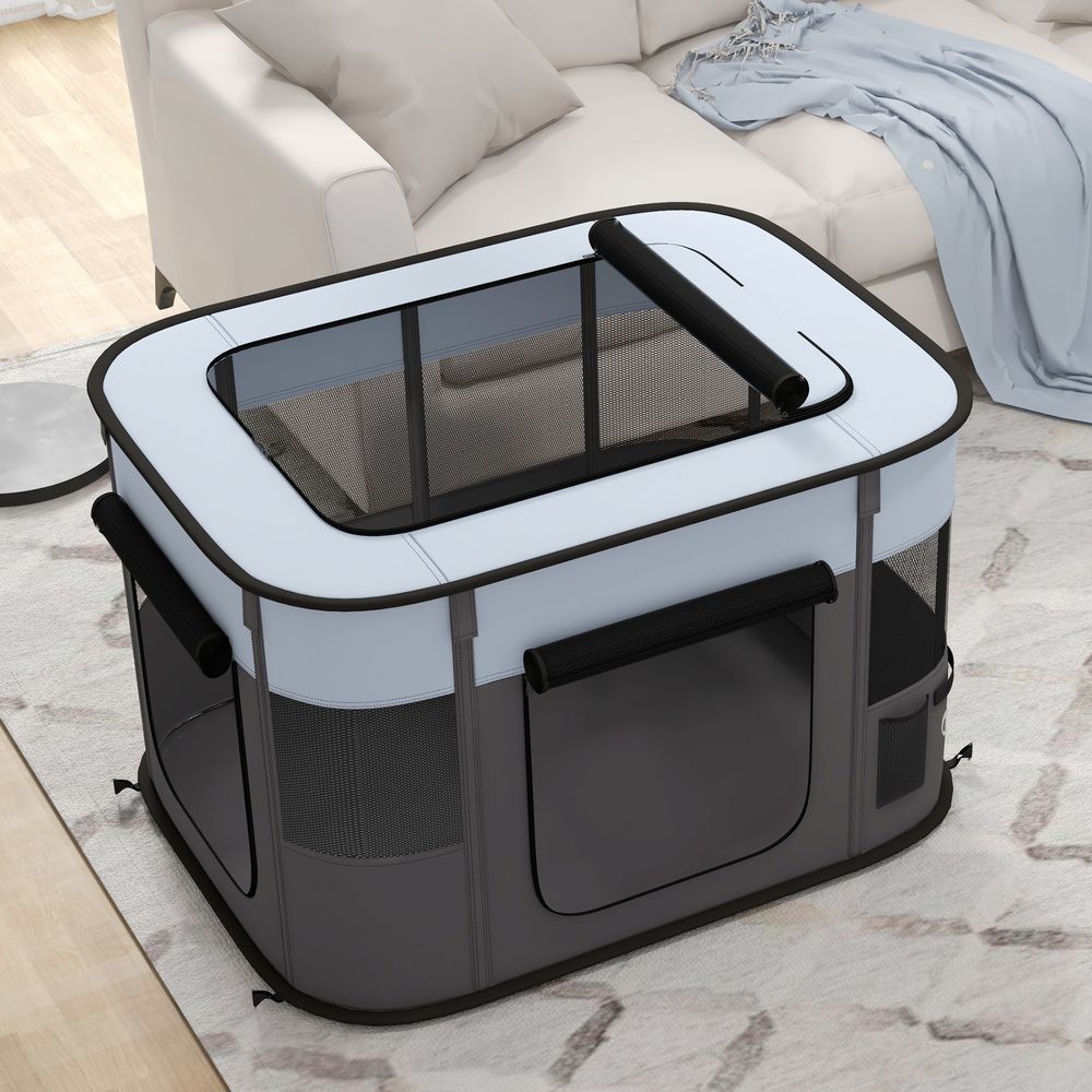 Parc chien pliable oxford enclos animaux intérieur extérieur 94x74cm gris - comfortxl pet living
