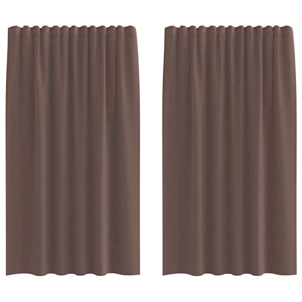 Rideaux en voile avec passe-tringles 2 pcs marron