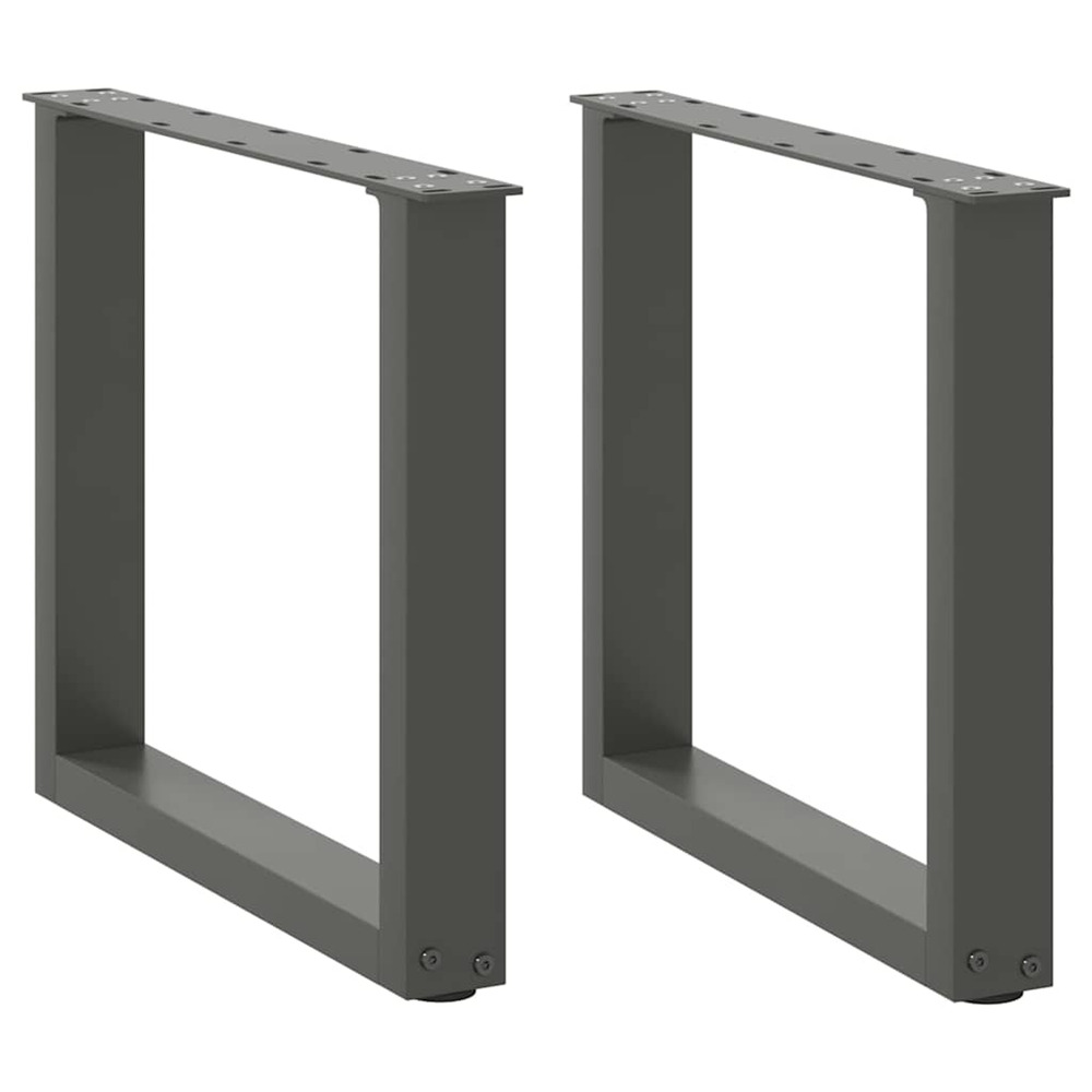 Pieds de table basse en u, 2 pièces, anthracite, 50 x (42-43) cm, acier