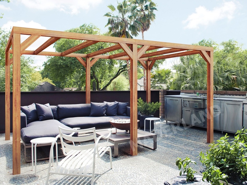 Pergola en bois autoportante - modèle fuengirola - 600 x 300 cm