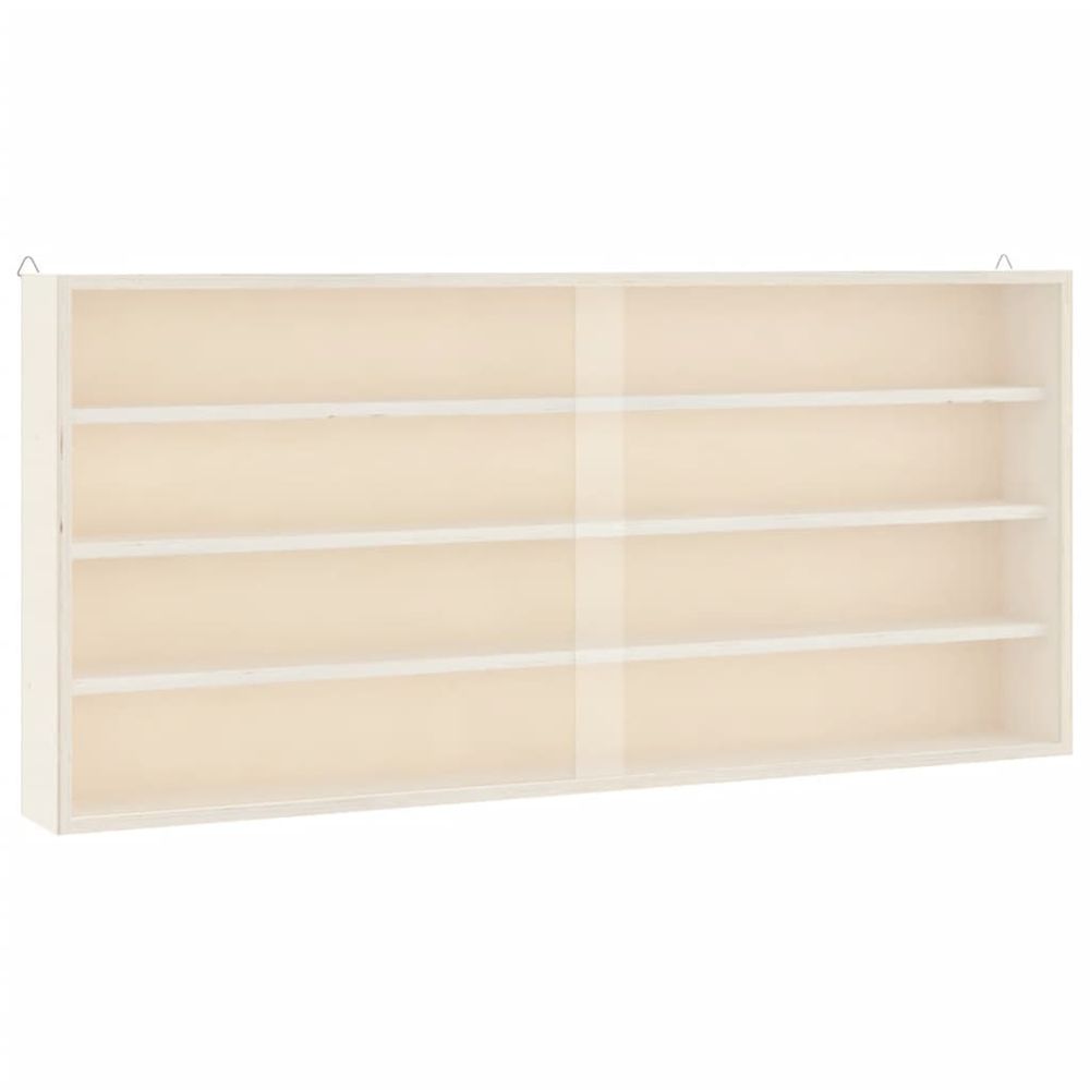 Vitrine de collection en bois avec portes 80 x 8,5 x 37 cm