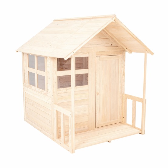 Maisonnette cabane enfant en bois FSC® avec plancher et véranda BOUTON D'OR COTTAGE