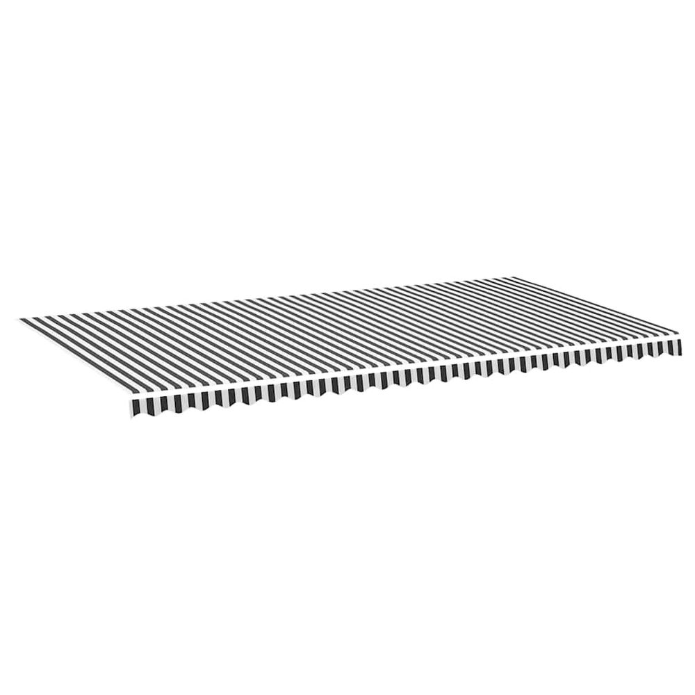 Tissu de remplacement pour auvent anthracite et blanc 600x300 cm polyester