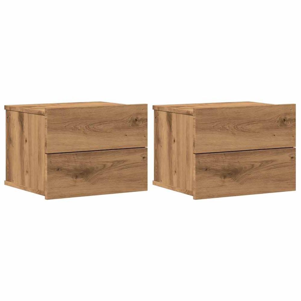 Tables de chevet murales 2 pcs chêne artisanal 40x32x30 cm
