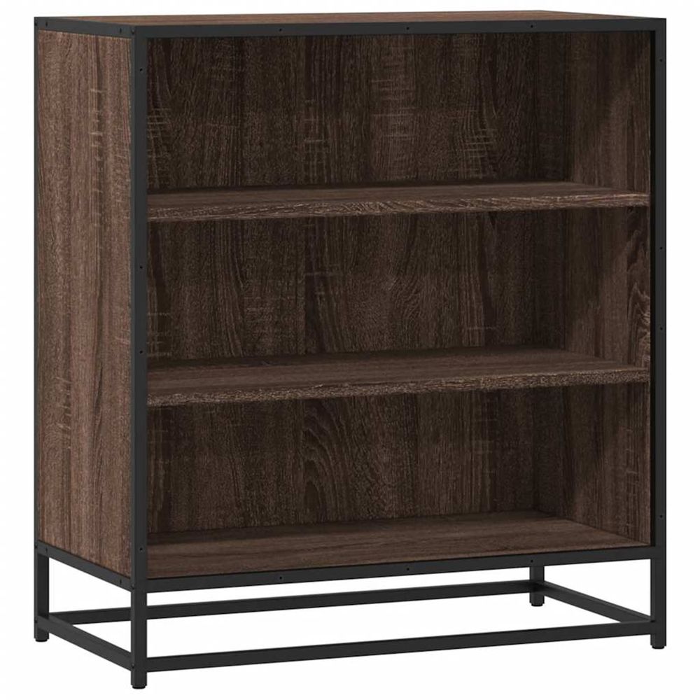 Buffet chêne marron 68x35x76 cm bois d'ingénierie et métal